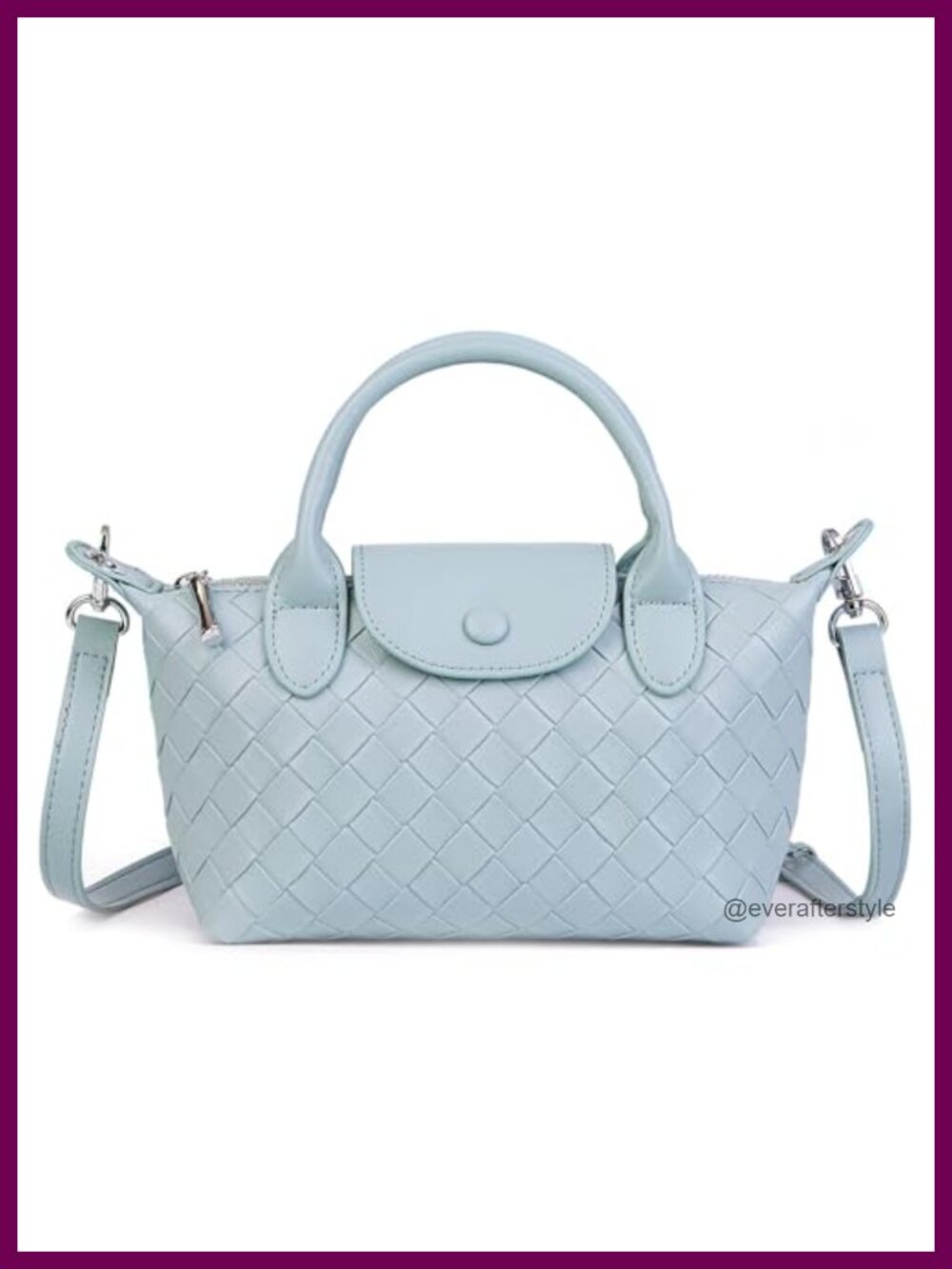 Mini Woven Leather Satchel Crossbody Top Handle Handbag